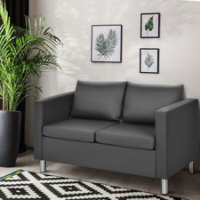 Modern Loveseat Sofa PU Leather Sofa Couch Single Armchair Couch