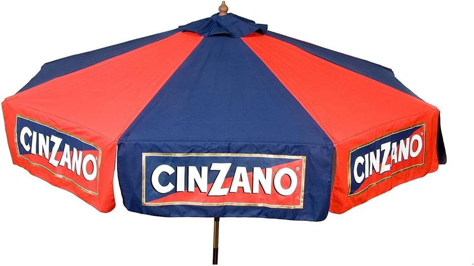 Paraguas Heininger 1377 Cinzano rojo y azul 9' mercado patio Foto 3 de 4