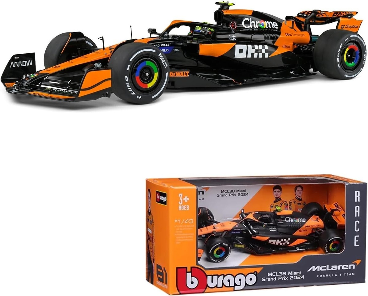 Bburago 1:43 F1 McLaren F1 MCL38 Miami Grand Prix #4 Lando