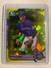 Ryan Ritter 2022 1st Bowman Chrome SSP RC YELLOW SAPPHIRE REFRACTOR #D /99