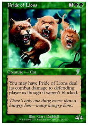 Pride of Lions - Foil 7th Edition Lightly Played, English - MTG