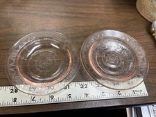 Mosser pink Jennifer glass miniatures Flanged Soup Bowls