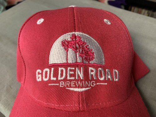 Golden Road Brewing Logo Strapback Hat Cap Pink Los Angeles CA Brewery Beer Bar