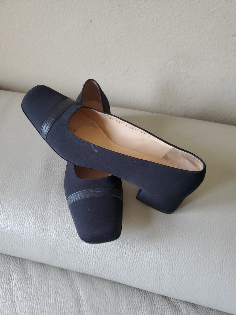 handome Salvatore Ferragamo Sonia Pump Black Fabric Shoe in size 8.5B | eBay