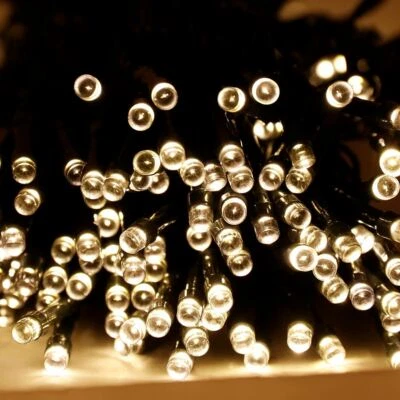 Cadena de Luces Solares 20m Blanco Cálido 200 LED Iluminación Externa - Imagen 1 de 2