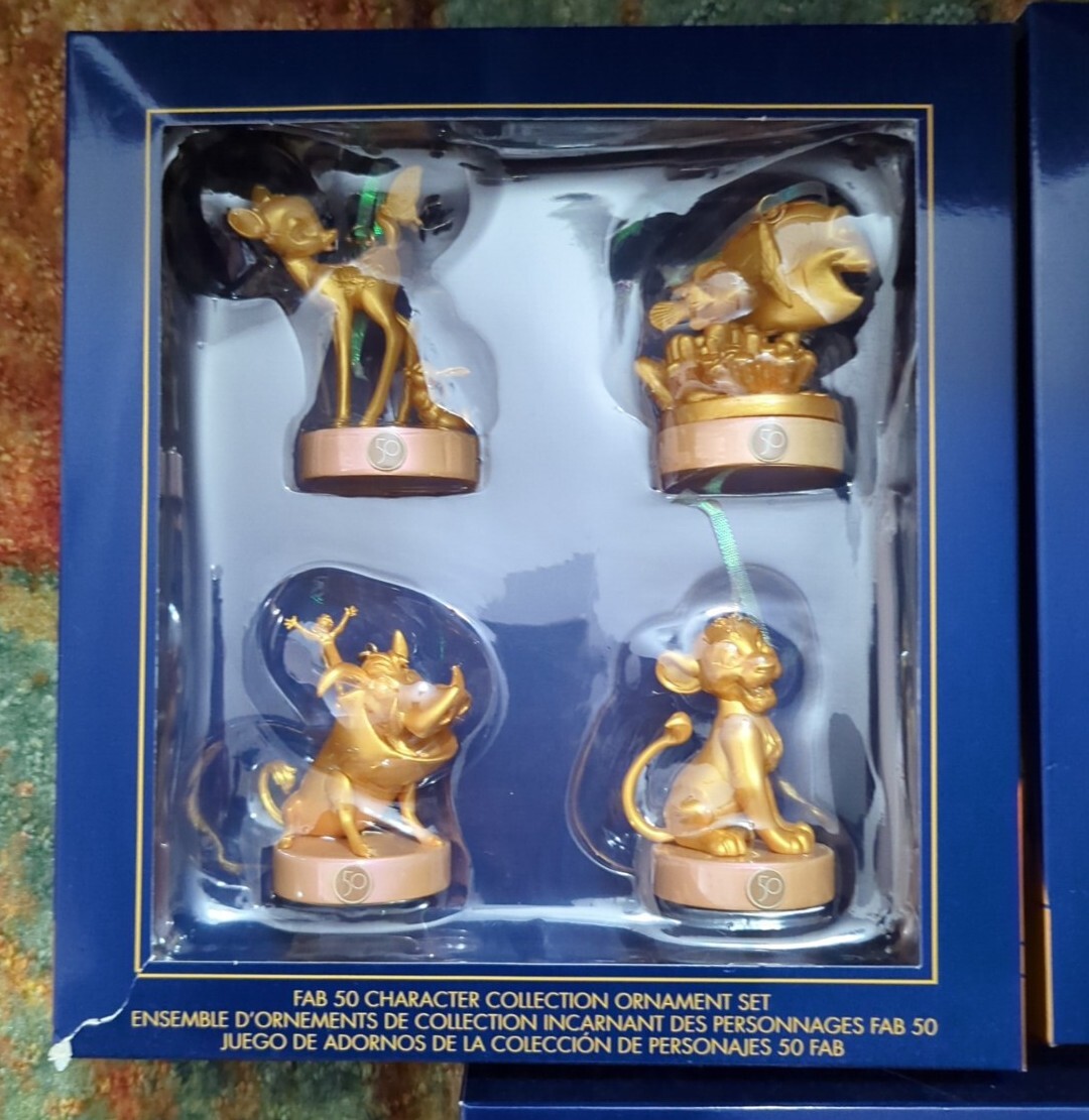 Walt Disney World 50th Anniversary Gold Christmas 24 Ornaments 5