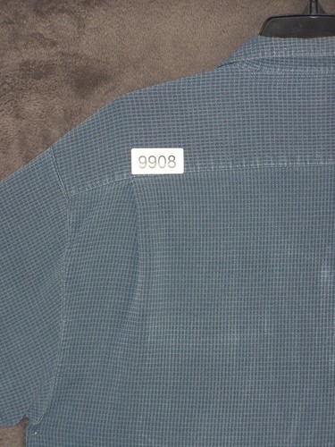 Tommy Bahama Shirt Adult Large Blue Silk Sort Sleeve Button Textured Classic Men - 第 12/12 張圖片