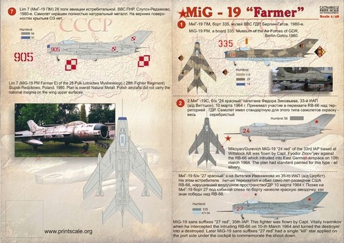 Print Scale 48-012 Decal for airplane 1:48 Mig-19 Farmer Waterslide decals - Picture 6 of 24