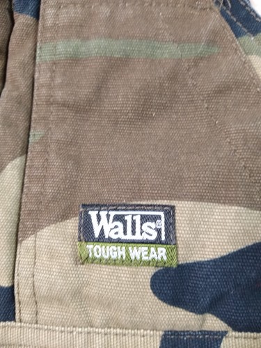 Walls Tough Wear Kidz Grow System Bib Overalls Youth 8-10 Camo Insulated Canvas - Picture 5 of 11
