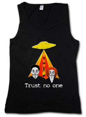 TRUST NO ONE DAMEN TANK TOP Alien Akte Fox X Mulder UFO Scully X-Files FBI