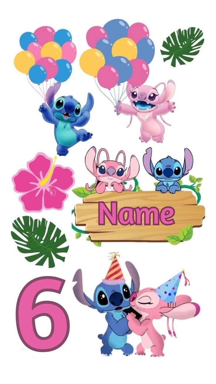 Stitch Edible Icing Cake Topper Birthday Personalised / A4