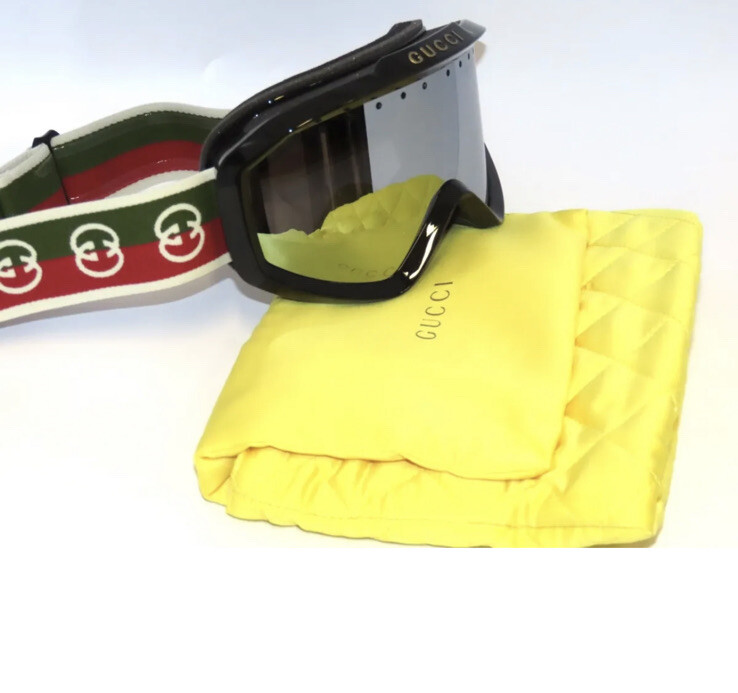 Gucci GG1210S 001 Ski Goggles Mask Black Green Red Silver