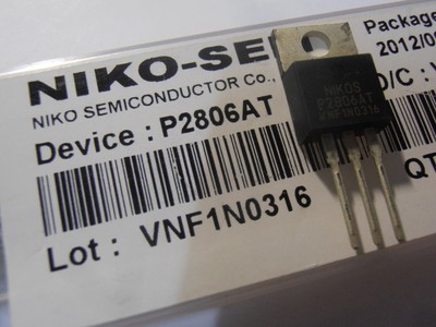 5X  P2806AT  60V 34A 30mΩ N-Ch Enhancement MOSFET TO220 NIKOS