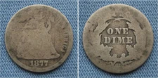 1877-CC Seated Liberty Dime (10C Carson City)