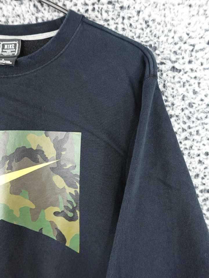 Nike Sudadera Para Hombres L Negra Camuflaje Polar Cuello Redondo Pullover Skateboarding Foto 3 de 4