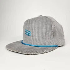 Vtg 90s Snapback Corduroy Flat Brim Hat Trucker Streetwear Embroidered Hip Hop