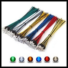 Pre-Wired LEDs  3-12 Volt DC  Clear Lens  Choose Color and Size