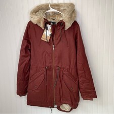 Hoodlamb Ladies Parka Sepia Size Medium Coat Jacket Hemp