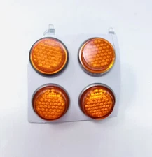 Set Of 4 5/8 Amber Mini Reflectors Stud Mount Motorcycle Bicycle Truck Trailer