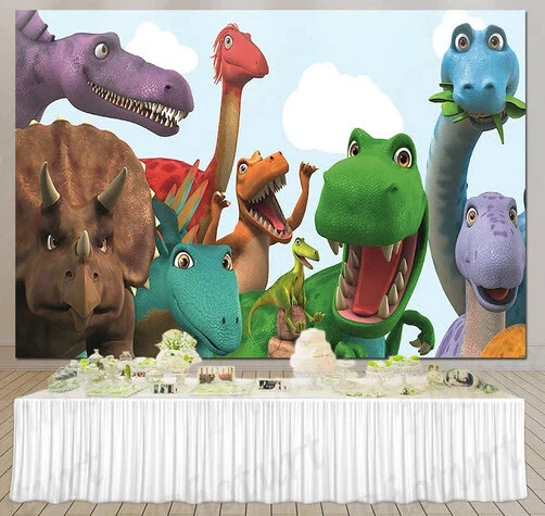DINOSAURS kid's Birthday Party Scene Setter wall mural BACKDROP 5'x3' dinos - Image 2 of 2
