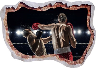 Boxen Boxer Training Club Ring 3D zerschlagen Wand Ansicht Aufkleber Poster Vinyl Z664