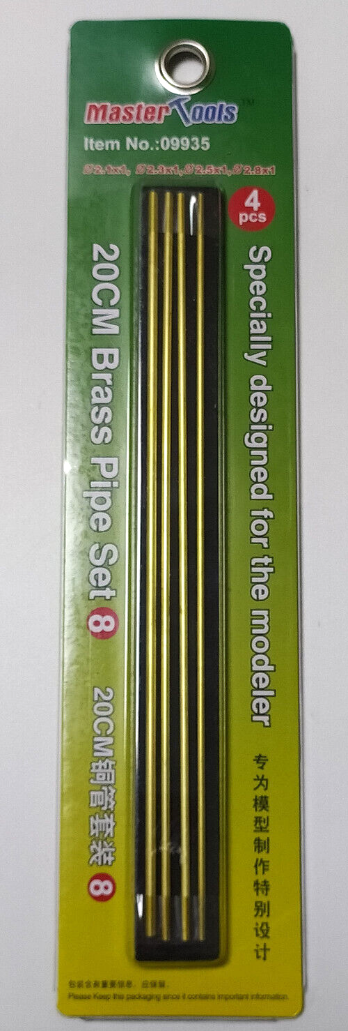 MASTER TOOLS TUBI OTTONE 20 CM DIAMETRO 2,1 - 2,3 - 2,5 -2,8 MM BRASS PIPE 09935