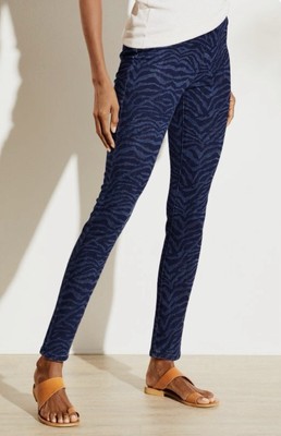 Soft Surroundings Size L The Ultimate Denim Zebra Pull On Skinny Jeans Jeggings