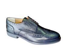 FRANCESINO IN VERA  PELLE SCARPE UOMO CLASSICHE NERO  BLU  MADE IN ITALY