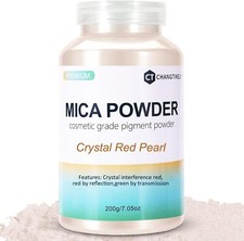 Mica Powder,7.05OZ  200g  ,Crystal Red Pearl Mica Powder Pigment for Epoxy