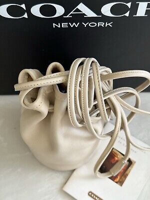 バッグ OLD COACH LITTLETON DRAWSTRING POCHETTE Coach Littleton Drawstring Mini Pouch Green Leather Vintage