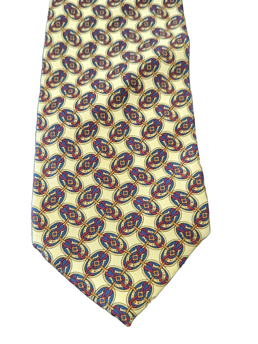 小物 JOHN COMFORT ZIGZAG | DRK BRN 🇬🇧 Vtg John Comfort Beige w/ Multicolor Horseshoe Theme 57/3.5