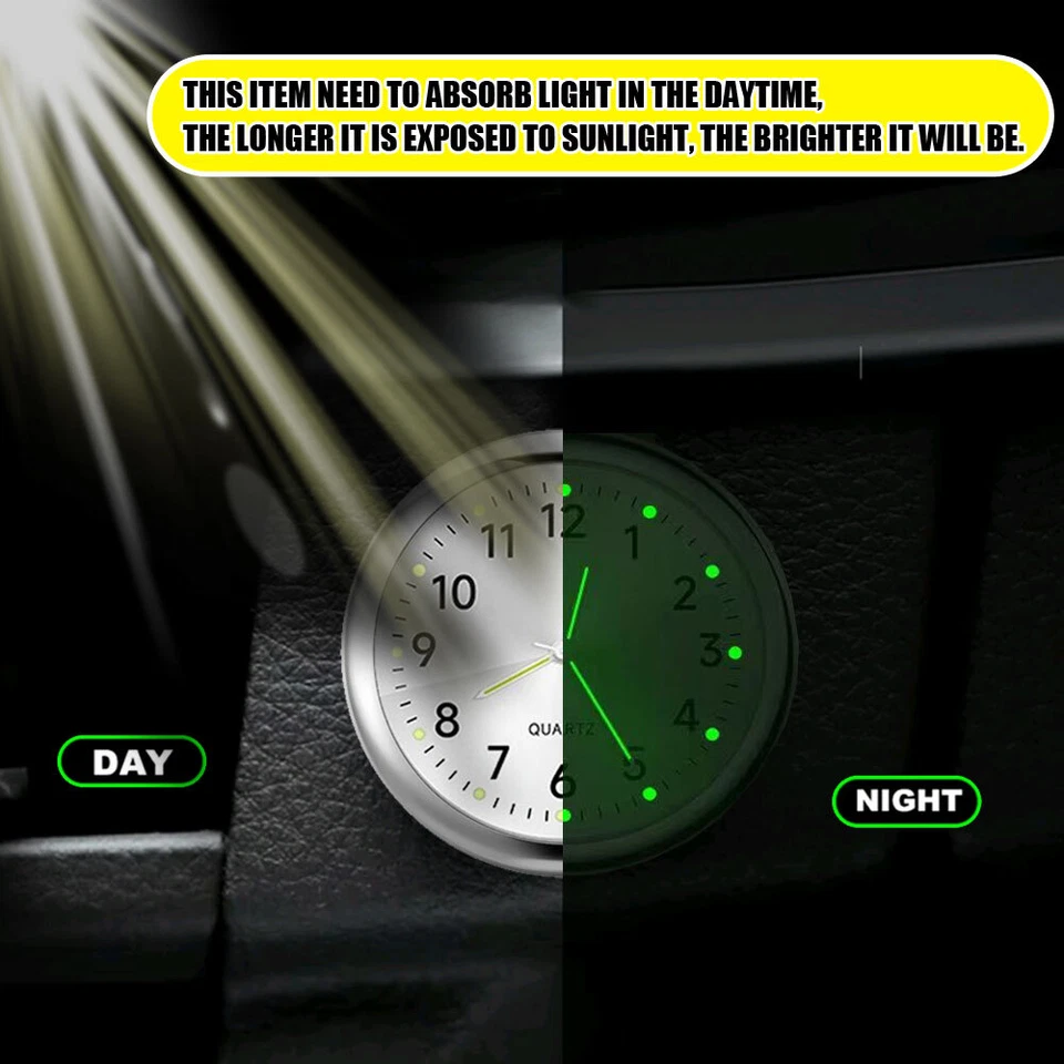 Universal Stick On Clock For Car Dashboard Quartz Automotive Replacement Clocks - Image 3 of 4