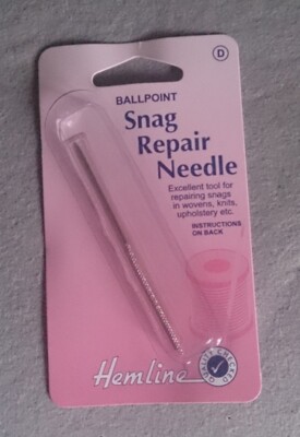 Snag Repair Needle TRACKED POST Hemline, fix snags in knit or woven fabric