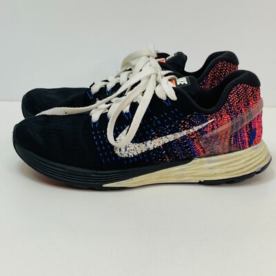 Nike LunarGlide 7 Womens Shoes Size US 7.5 Black Blue Orange Sneakers 747356-005