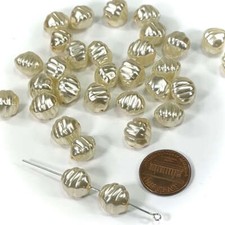 Czech Fancy Glass Pearls 12x11mm Off White Pearl color 30 pieces CL592