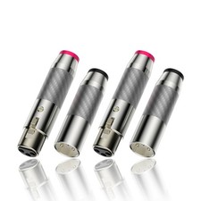 4pcs XLR Connector Carbon Fiber Housing Rhodium Plated Pin HiFi Audio XLR Plug