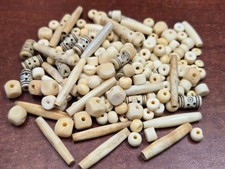 250 PCS ASSORT ROUND TUBE CARVED BUFFALO BONE BEADING BEADS