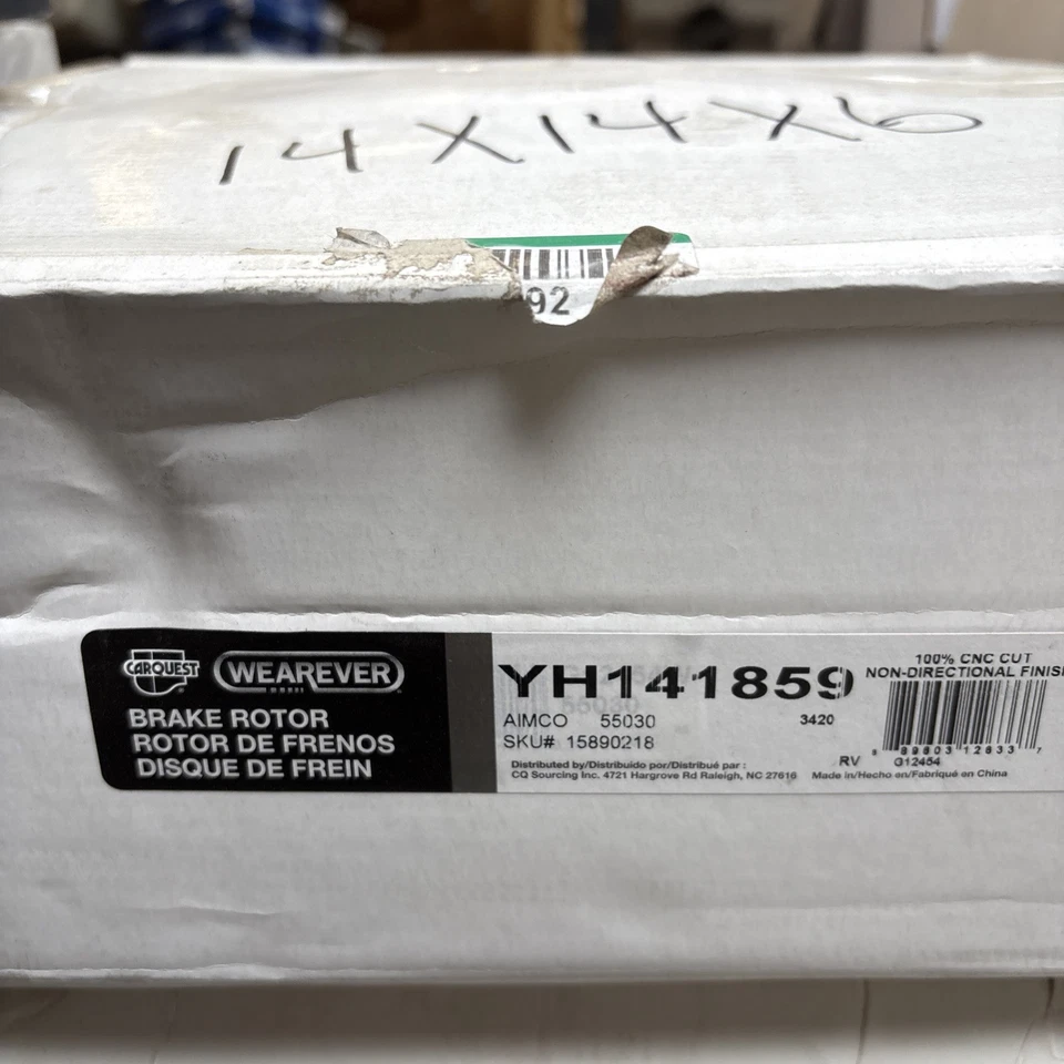 Carquest WearEver YH141859 Brake Rotor - Image 2 of 2