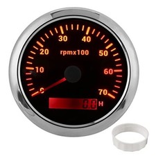 85mm Tachometer Gauge, 7-Color Adjustable Backlight, 0-7000 RPM, 9-32V black