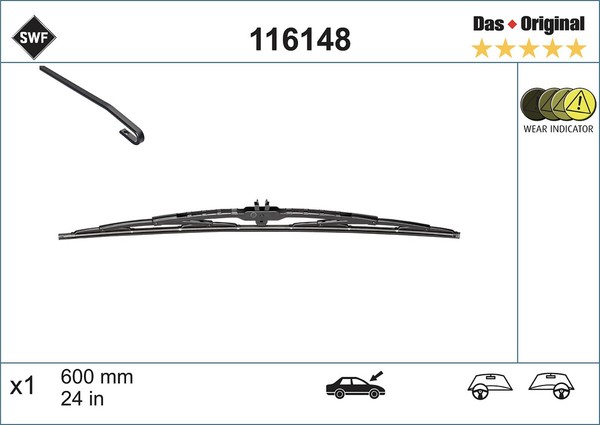 Wischblatt Scheibenwischer DAS Original Single SWF 116148 FüR BMW LT VW Mercedes-image