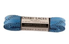 Derby Laces Sky Blue - Flat, 10mm Wide, for Boots, Skates, 72 Inch / 183 cm