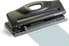 Adjustable 6-Hole Punch for Planners and Binders, 8 Sheet Capacity, Black 90160