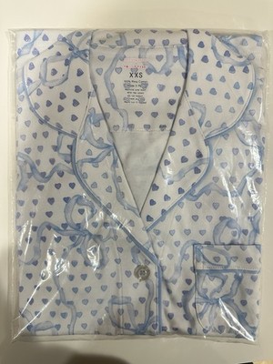 LoveShackFancy x Roller Rabbit Luna Bow Hearts Polo Pajamas NWT