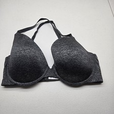 Victoria's Secret Women Bra 36DD Black Heather Uplift Semi Demi T Shirt