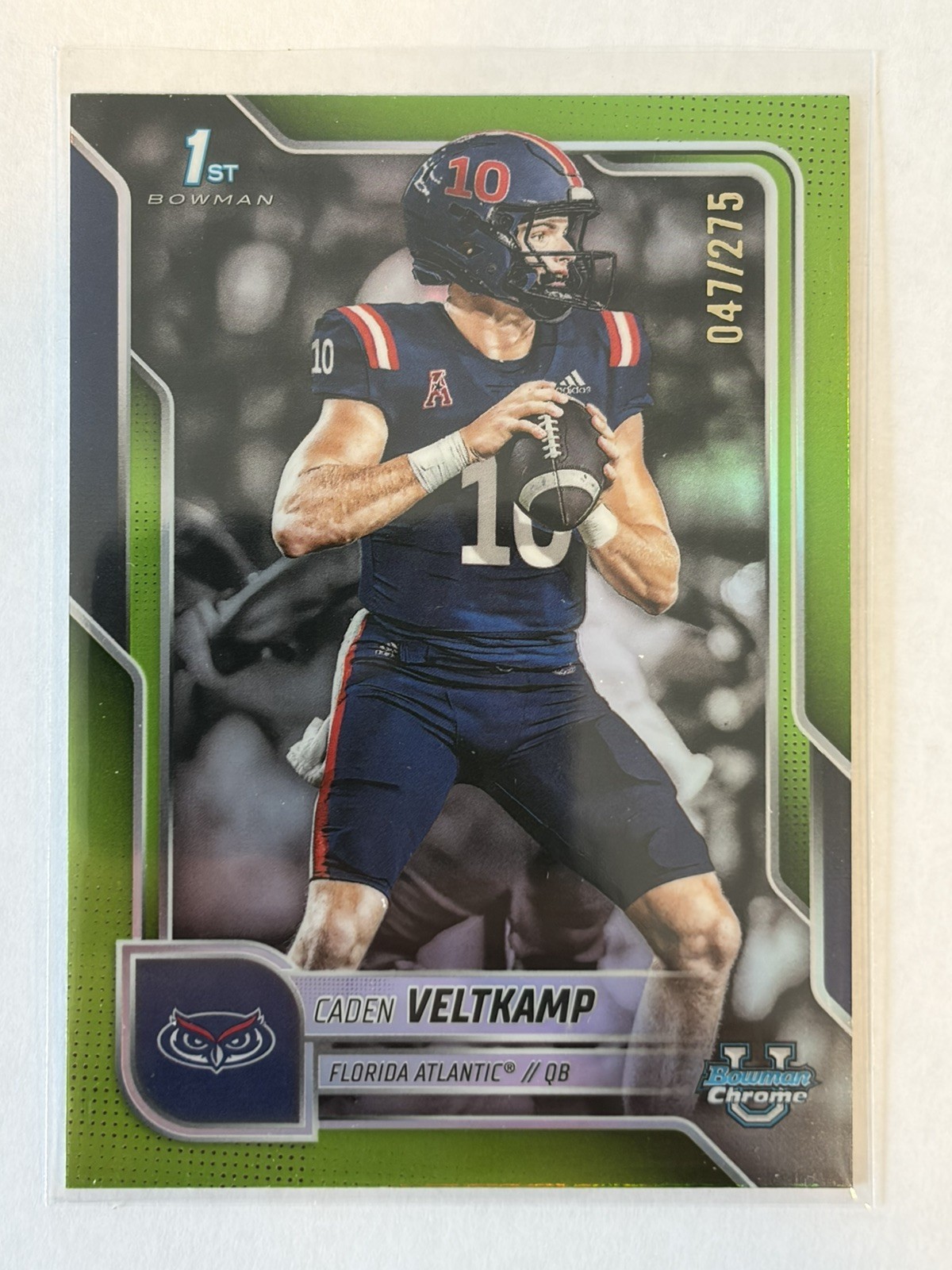 2025 Bowman University Chrome Caden Veltkamp Lime Green Refractor #/275 #41