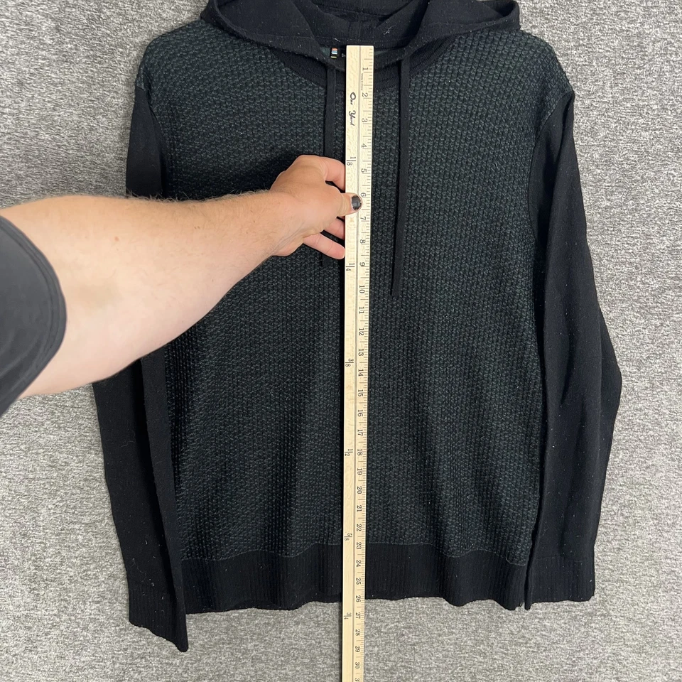 Suéter Smartwool Para Hombres Mediano Negro Verde Pullover con Capucha Mezcla de Lana Tejido Informal Foto 4 de 4
