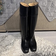 Stivali da equitazione CAVALLO donna neri in pelle alti dressage UK 7 US 9
