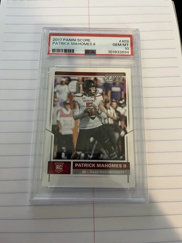 2017 Panini Score Patrick Mahomes II Rookie Card RC #403 Graded PSA 10 Gem Mint