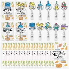 20 Set Christmas Employee Appreciation Gifts Bulk Retractable ID Badge Clip w...