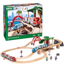 Brio World 33512 Travel Switching Train Set 42 Piece Wooden Playset